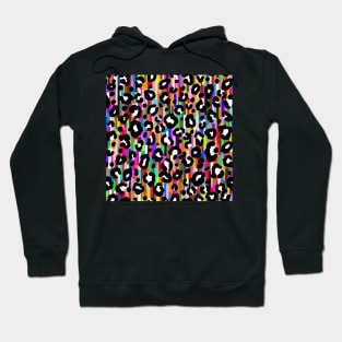 Cheetah Print on Multicolor Stripes Hoodie